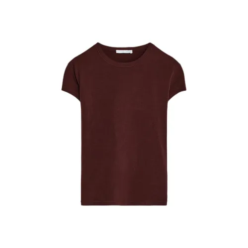 ZARA Бордово-красные женские T-рубашки