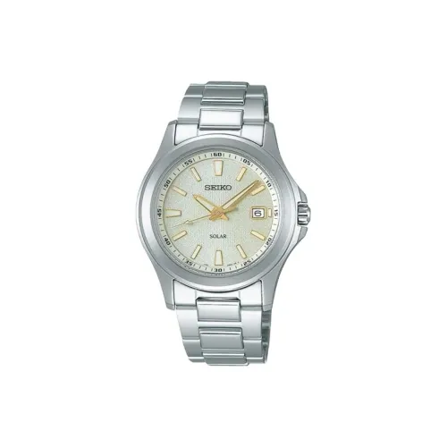 SEIKO SPIRIT Солнечный кварцевый механизм нержавеющая сталь ремешок часы 37 мм мужской белый циферблат