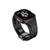 Черный ремешок + черная застежка-бабочка