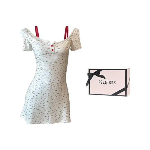 MIMOSA CHUR Цветочный Белый Женские Слиплатья