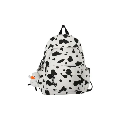 Kwq Холст Рюкзак Стандартный Унисекс Белый Черный