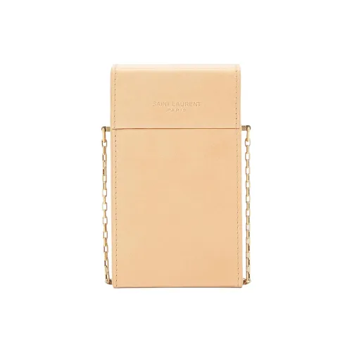 SAINT LAURENT Кожа Коробка Сумка Сумка через плечо Мини Женский Винтаж Коричневый Золотой