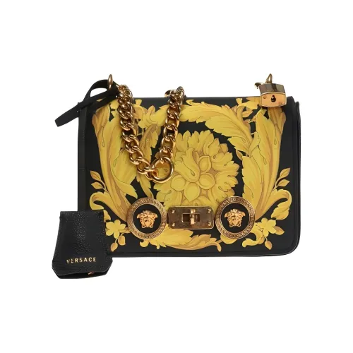 VERSACE Кожа Сумка через плечо Женская Золотая и Черная