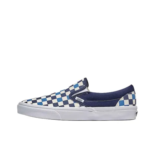 Vans CLASSIC Slip-On Low Top Скейтборд Кроссовки Унисекс Синий Белый