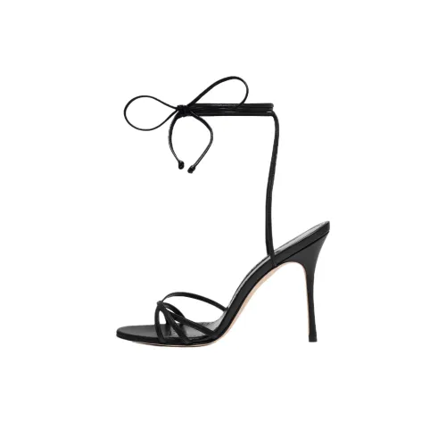 MANOLO BLAHNIK Leva One Ремешок Сандалии 10,5 см Женские Черный