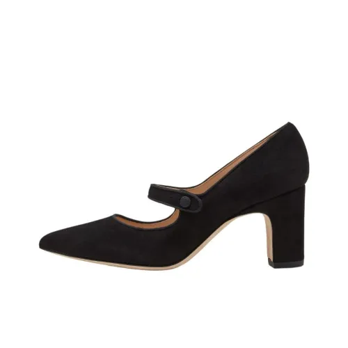 MANOLO BLAHNIK Campariba Грубый каблук Туфли Мэри Джейн 7 см Женские Черные