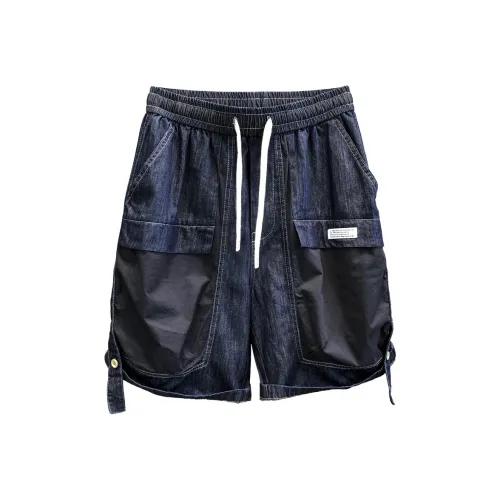 YGQPZHZ Blue Men's Denim Shorts YGQPZHZ Синий Мужские Джинсовые Шорты