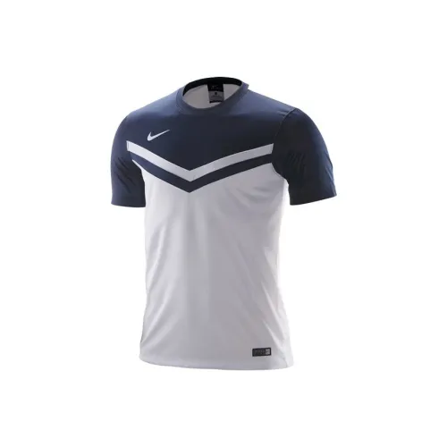 nike Dri Fit T-Shirt Мужской Белый Темно-синий