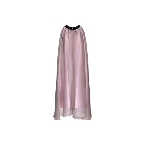 ETSE Розовое Длинное Платье Женские Платья без рукавов