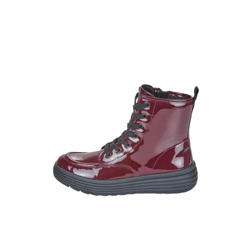 GEOX Детские кожаные сапоги красного цвета Kids