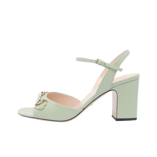 GUCCI Horsebit One Ремешок Сандалии 8 см Женские Зеленые