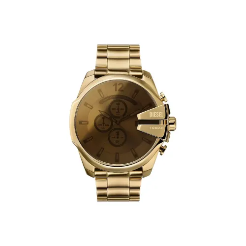 DIESEL Мужские часы Кварцевый механизм Ремешок из нержавеющей стали 51 мм Коричневый циферблат Часы
