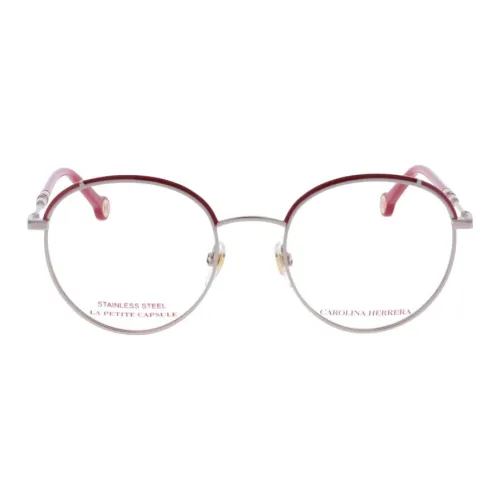 CarolinaHerrera Титан Круглые Оправы для очков Женские Серебряные