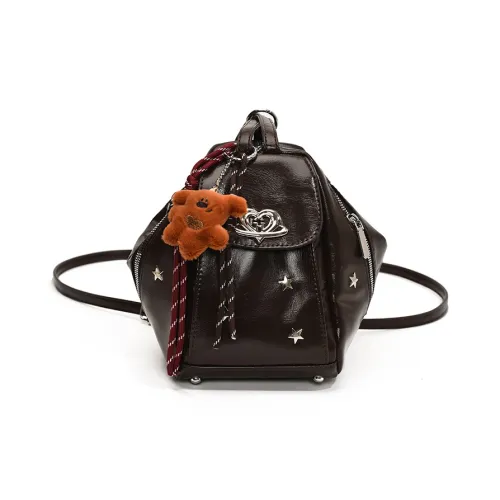 WXRX ПУ (полиуретан) Рюкзак Женские Шоколад Какао-коричневый Премиум черный