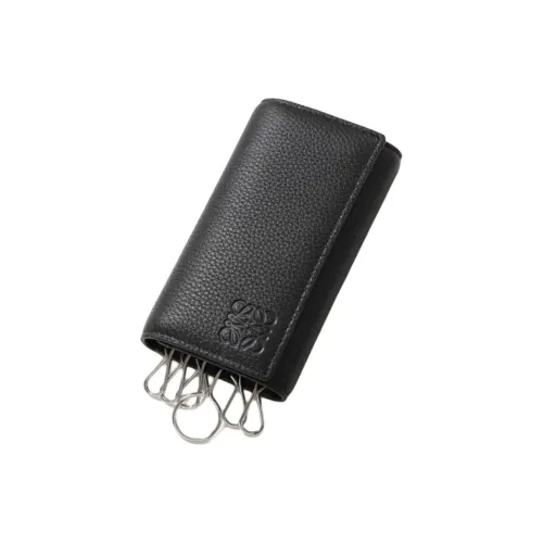 LOEWE Anagram GRAIN LEATHER Key Pouch Стандартный Мужской Черный