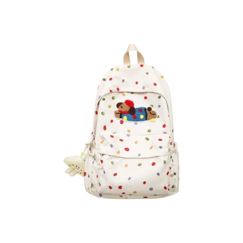 Kwq Нейлон Рюкзак Стандартный Женские Белый Желтый Светло-Синий