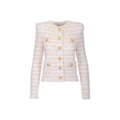 BALMAIN Куртка Женская Розовая Белая