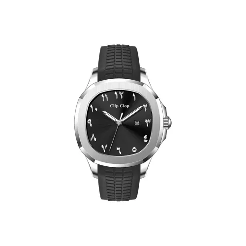Clip Clop Кварцевый механизм силиконовый ремешок мужские часы черный циферблат