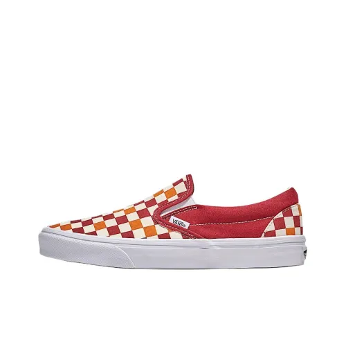 Vans CLASSIC Slip-On Low Top Скейтборд Кроссовки Унисекс Красный Белый
