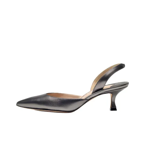 MANOLO BLAHNIK Carolyne Узкий каблук Высокие каблуки 5 см Женские Серебристый