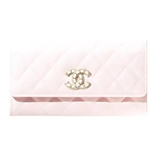 CHANEL Кошелек из икорной коровьей кожи женский светло-розовый