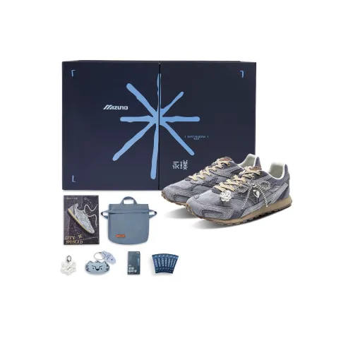 Yongpu x Mizuno LG 60S Низкий Топ Casual Унисекс Деним Синий