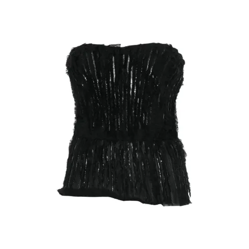 Elisabetta Franchi SS24 Без бретелей Топ Женский Черный