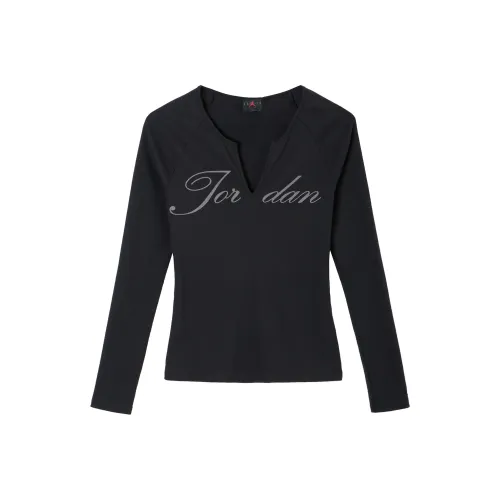 JORDAN Черные Женские T-рубашки