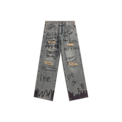 BAOMIKA Винтажные синие унисекс джинсы