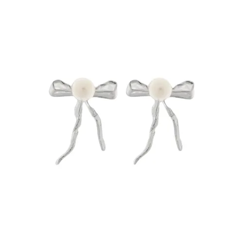 MARNI Латунь Акрил Серьги Женские Серебристые