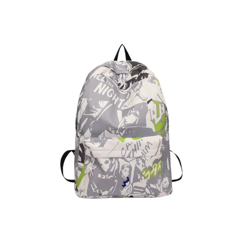 Kwq Nylon Backpack Standard Unisex White Gray Kwq Нейлон Рюкзак Стандартный Унисекс Белый Серый