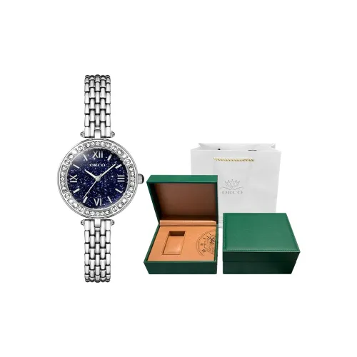 ORCO Кварцевый механизм Часы Женские Синий циферблат