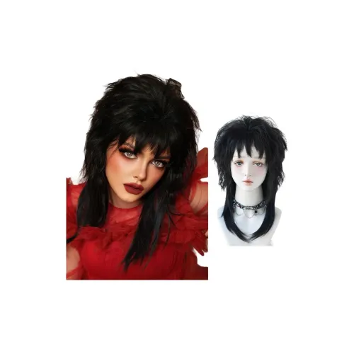 QIJIEHUANGHOU Волк Ласточкин хвост Помфрет Парики Японский стиль Аниме COS симуляция Полная парик для головы Универсальный укладка 58 см