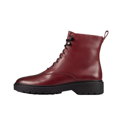 Clarks Мартинсы Бургундский Женские