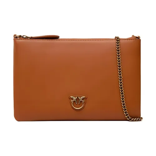 PINKO SIMPLY Клатч из коровьей кожи сумка через плечо сумка на плечо женская коричневый