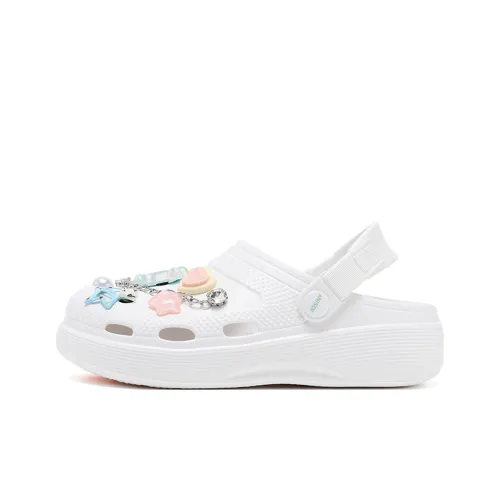 JOSINY Лето Маленький Платформа визуально увеличивает рост 5,4CM Верхняя одежда Модный Модный Lazy Slip On Сабо Женские Экрю