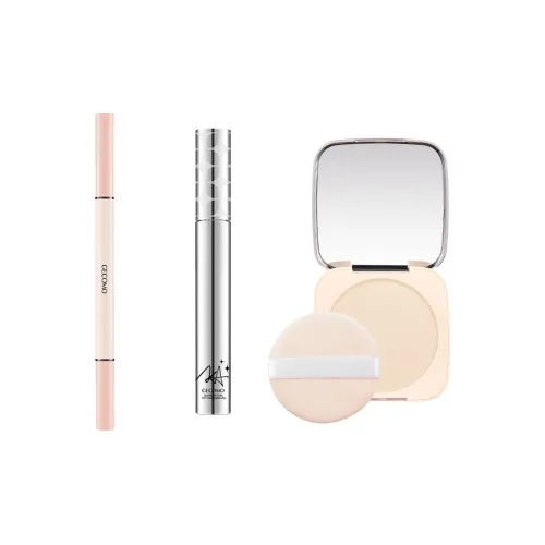 GECOMO Наборы для макияжа Ручка для бровей + Тушь для ресниц + Пудра + Легко смешивается + Корректирующий тон кожи + Контуринг