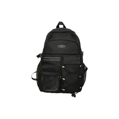 Kwq Нейлон Рюкзак Унисекс Черный Белый