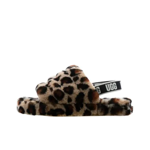 UGG FLUFF YEAH Тапочки с леопардовым принтом детские