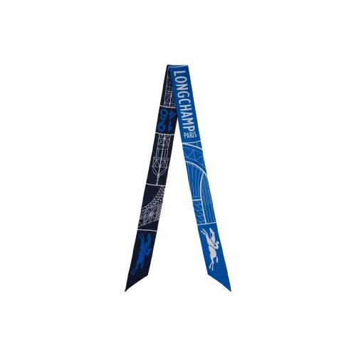 LONGCHAMP Шелковые шарфы Женские Синий