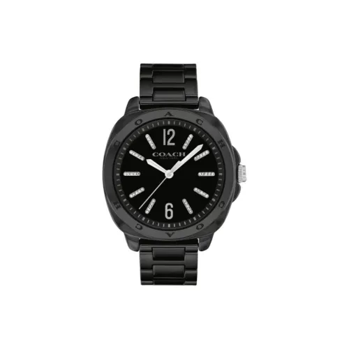COACH Женские часы Кварцевый механизм Керамика Ремешок 38 мм Черный циферблат