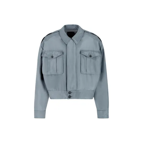 EMPORIO ARMANI Хлопковый пуховик Мужской Серый