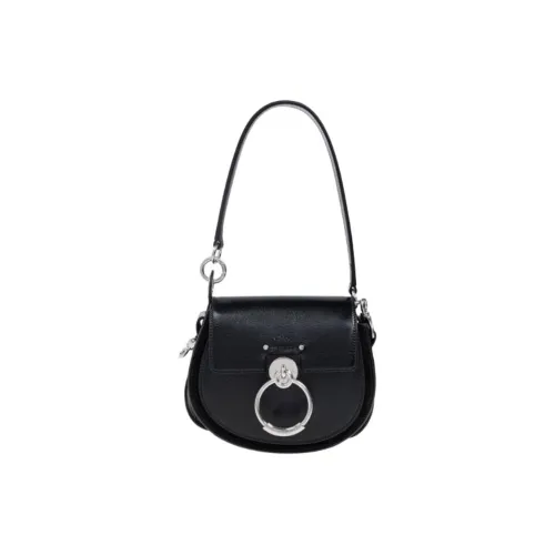 Chloe Текстиль Резина Переносная Сумка через плечо Сумка на плечо Мини Женская Черная