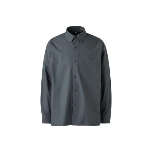 UNIQLO Темно-зеленая унисекс рубашка