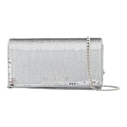 MIU MIU Кожа Блестки Сумка через плечо Мини Женская Серебряная