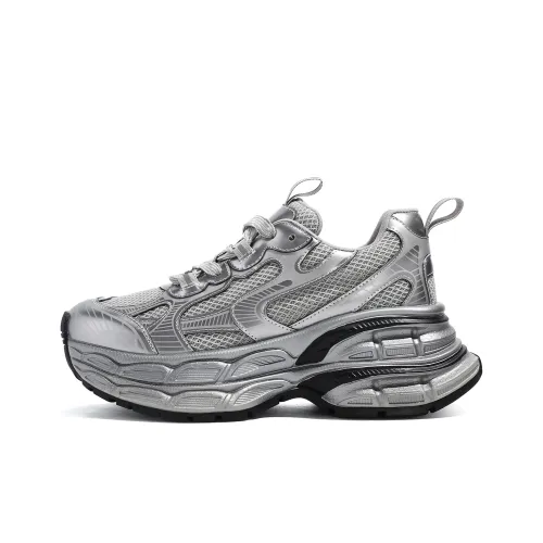 D Fuse SCANDINAVIA Устойчивые к истиранию визуально увеличивающие рост Низкие кеды Женские Серебряные