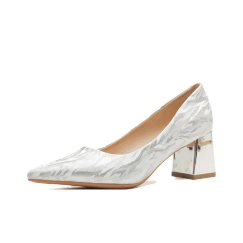 GOSO Грубый каблук Высокие каблуки Женские Серебряные