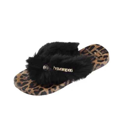 DOLCE GABBANA Collaboration x Havaianas Шлепанцы с защитой от истирания Женские Черный Коричневый
