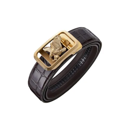 Jeccieziio Корова Первый слой Кожаные ремни Мужской Золотой Серебряный Ширина 3,5CM