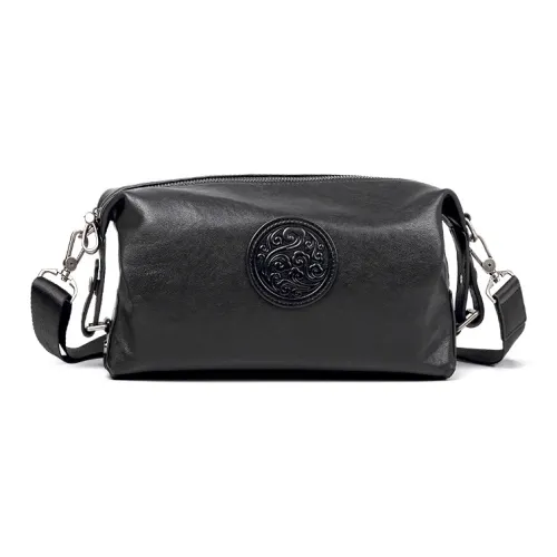 PESASRIE Сумка через плечо из натуральной коровьей кожи женская черная кофейная